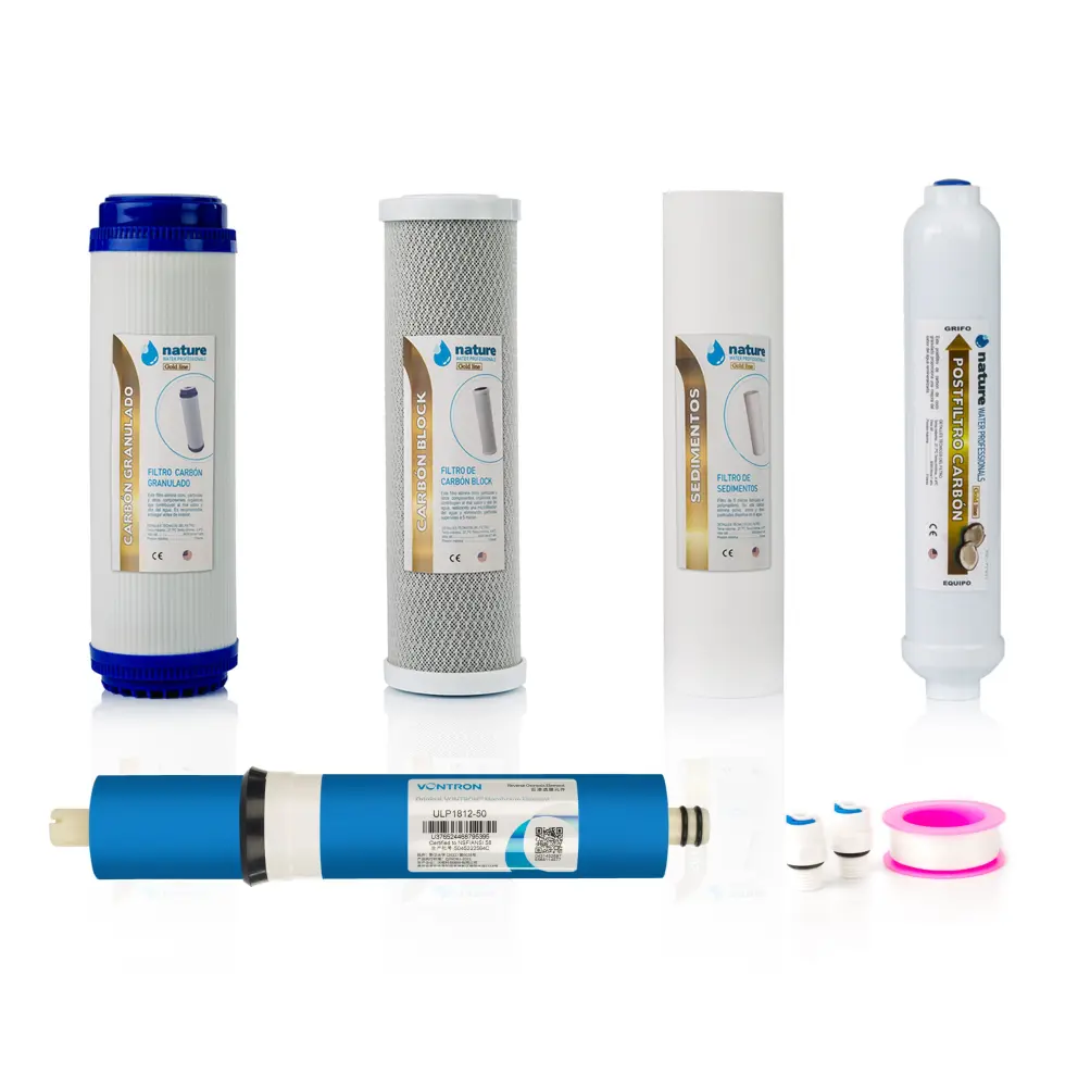 Pack 4 filtros osmosis inversa y membrana 50gpd vontron Nature Water Professionals