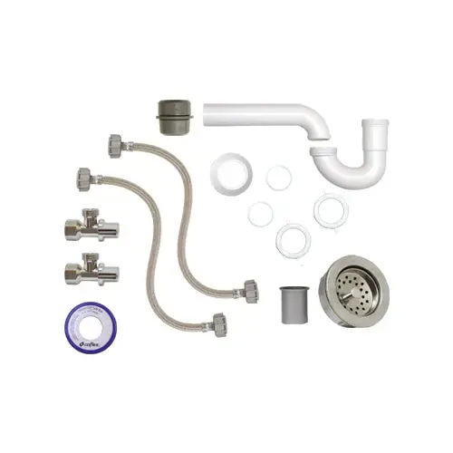 PSV-F012 PAQUETE INSTALACION BASICO P/FREGADERO 1 TARJA TUBERIA ROSCADA | Resistente la Corrosión