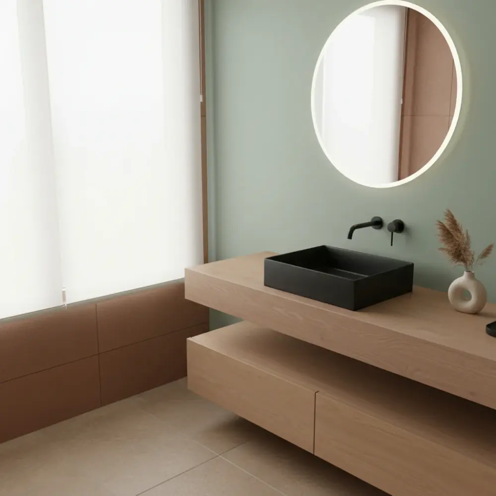 Acero Inoxidable Lavabo de apoyo cuadrado Ceramica Azzurra Elegance 35x35 cm - Carbón