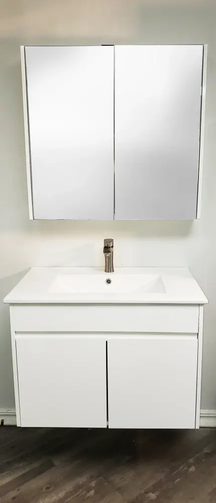BA600WH Mueble de Baño PVC 24" de Madera de Teca