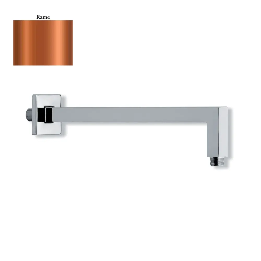 Brazo de ducha cuadrado de latón 22x22x400mm cobre