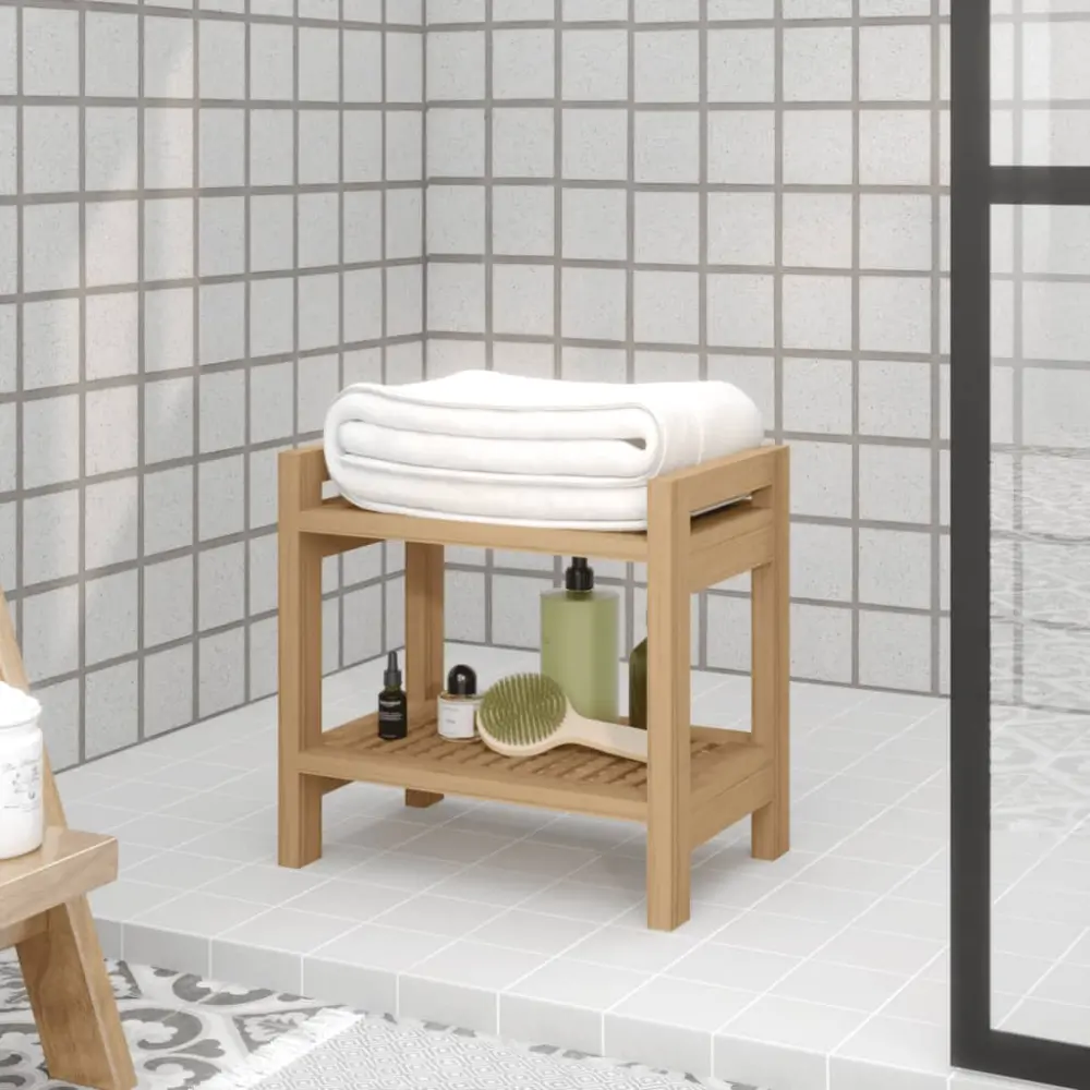Mesa de baño 45X30X45 cm de madera de teca maciza