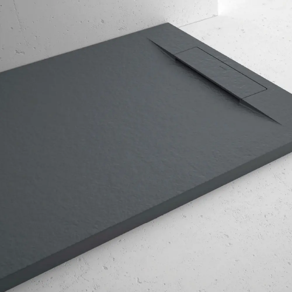 Piatto doccia resina modello Titano 90x90 cm antracite effetto pietra