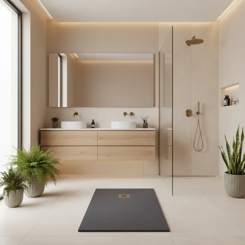 Plato de ducha de resina modelo Plus 70x150cm antracita pizarra