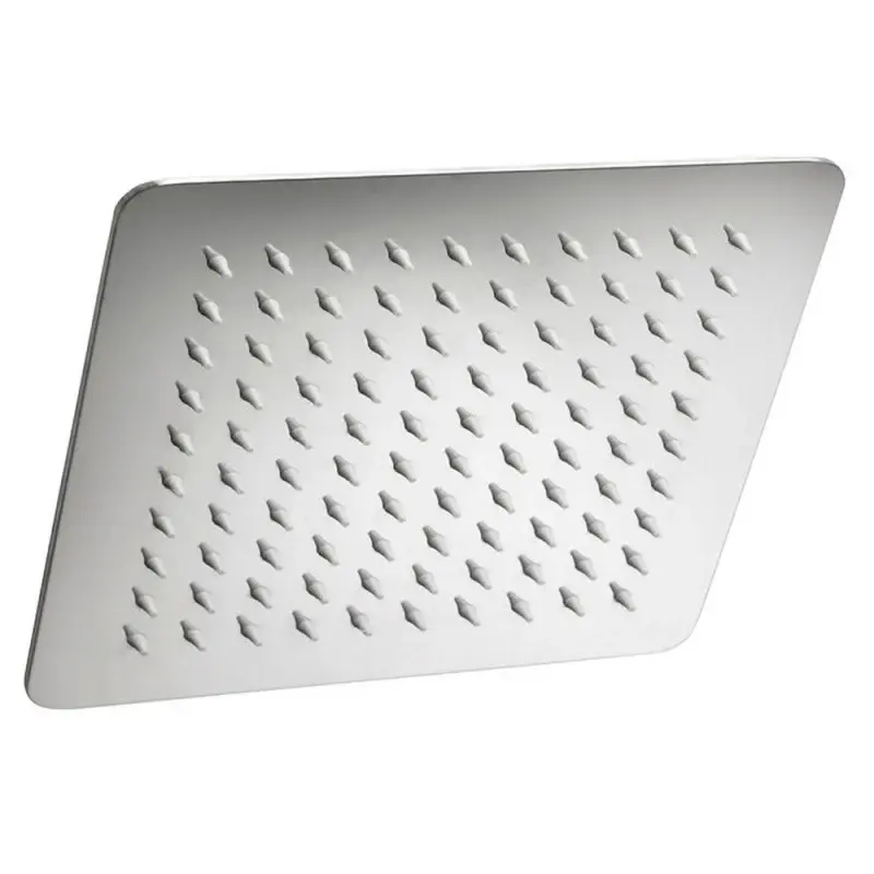 Soffione de ducha acero inoxidable cuadrado 15x15 pulido espejo anticalcáreo de Montaje Rápido