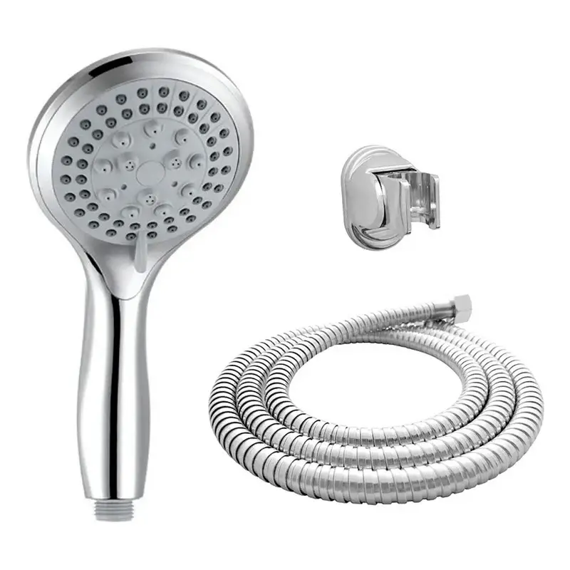 Teleducha Redonda + Soporte + Manguera Maleable Conster