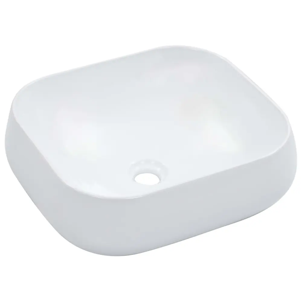 vidaXL lavabo 44,5x39,5x14,5 cm cerámica blanco en Acabado Cromado