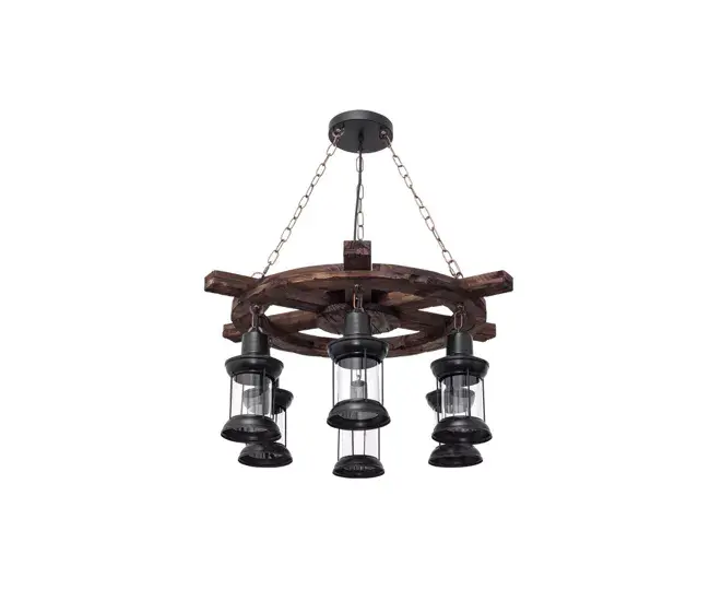 lampara de techo madera color marron serie cortijo 69cm : Kit de Reparación