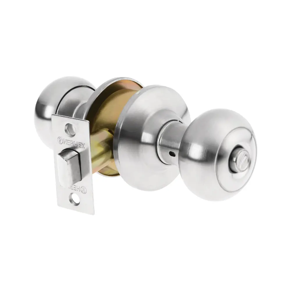 Cerradura tipo oval para baño, cromo mate, hermex CEPO-32B con Garantí del Fabricante