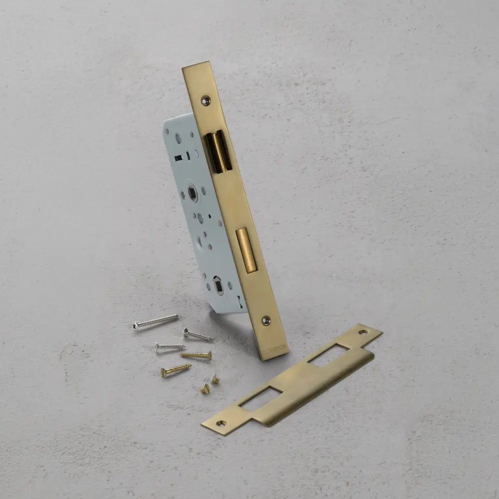 Espejo con Luz Cerradura para cuarto de baño abatible de 60mm - Latón antiguo