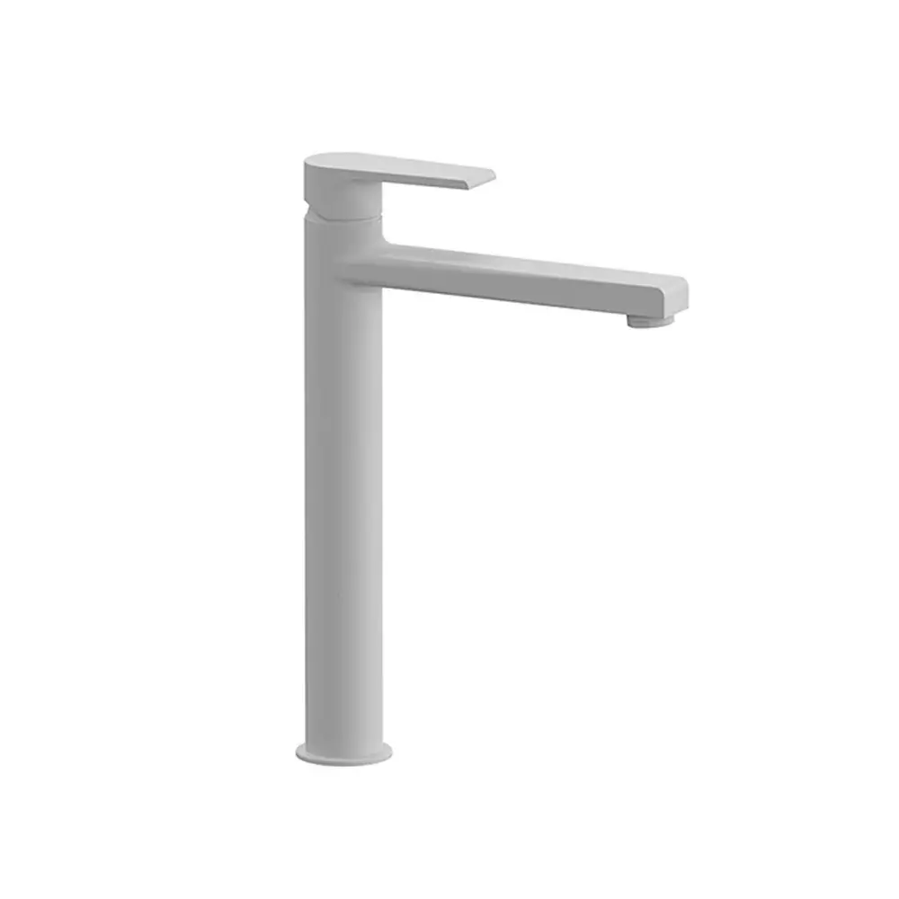 Grifo de lavabo largo Rubinetterie Mariani línea Artic Blanco Opaco con Acabado en Cromo