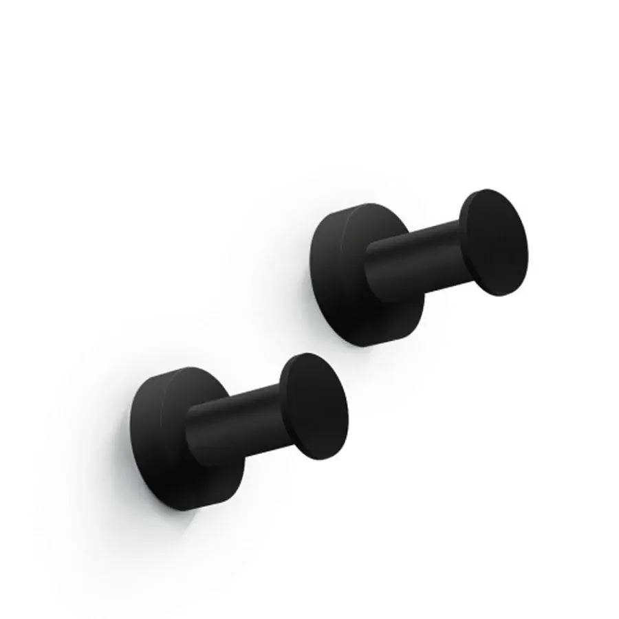 Instalación Profesional Par de colgadores para baño Lineabeta colección Baketo en pintado negro