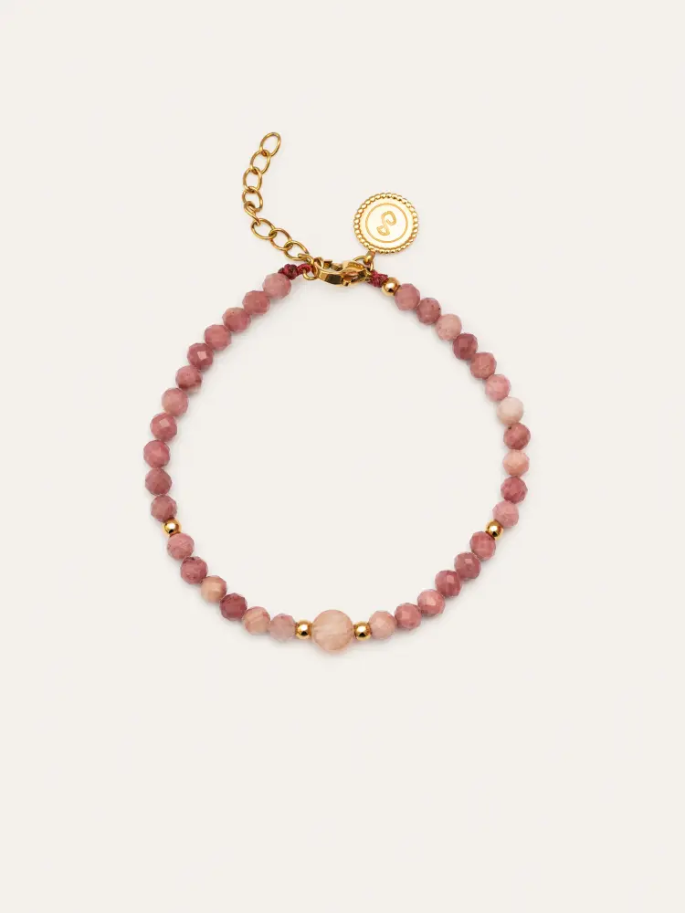 Instalación Profesional Pulsera Amulet Rodocrosita Acero Baño Oro