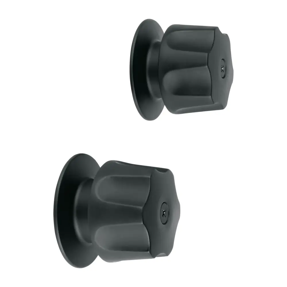 Juego de 2 manerales hex. metálicos negro p/regadera, Esencial