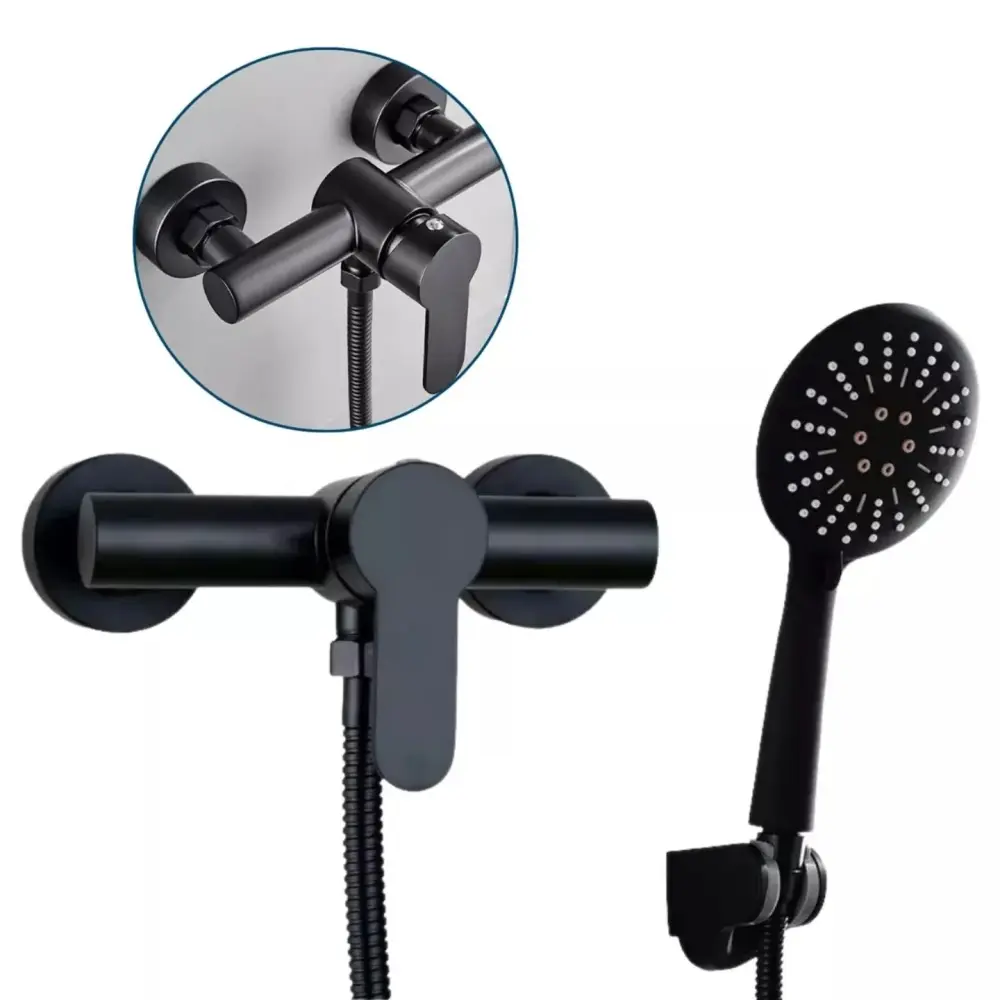 Llave Monomando Ducha Negra Con Accesorios Ferretools con Garantí del Fabricante
