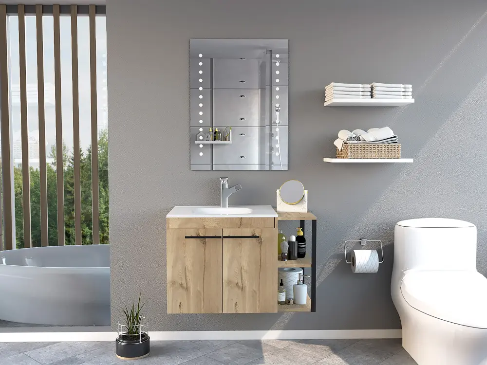 Mueble de baño flotante-(CBD6872) de Acero con Recubrimiento