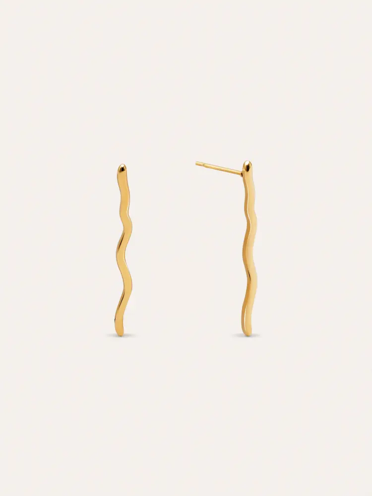 Pendientes Serpiente Acero Baño Oro en Acero Inoxidable