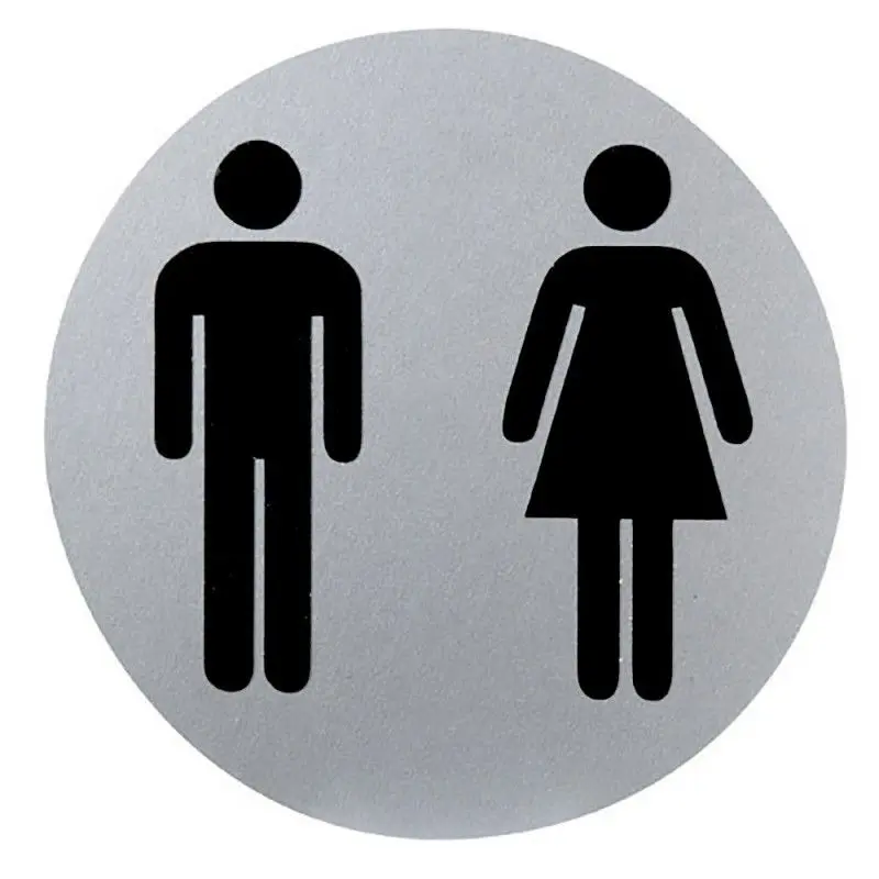 Portarrollos de Papel Cartel aluminio baño hombre/mujer ø12 cm.