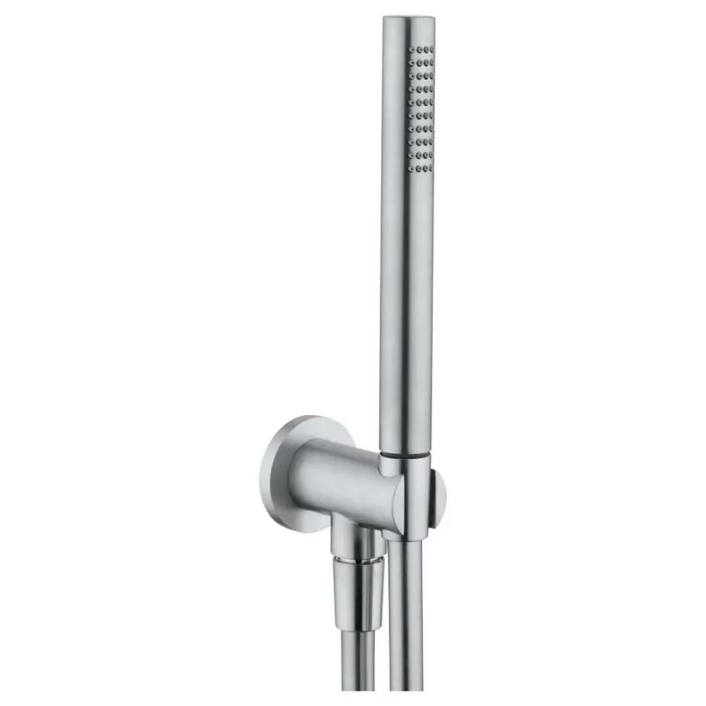 Set doccia acciaio Inox 316L con con doccetta anticalcare flessibile e presa acqua