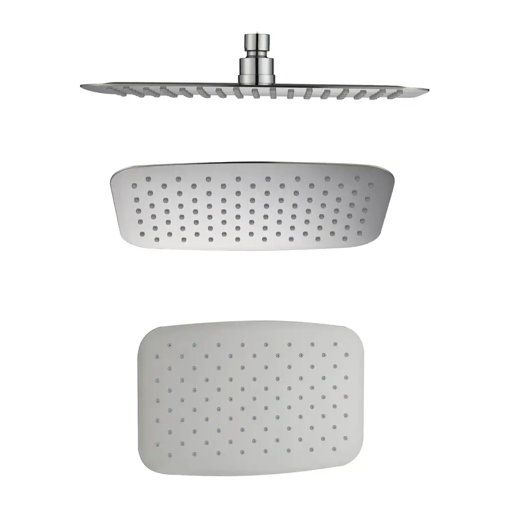 Soffione doccia rettangolare 30x20 acciaio inox spessore 2 mm con getti anticalcare en silicona