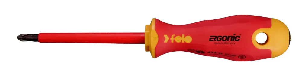 Funda Protectora Felo 41530490 - Destornillador aislado VDE Felo Ergonic PZ3x150 mm.