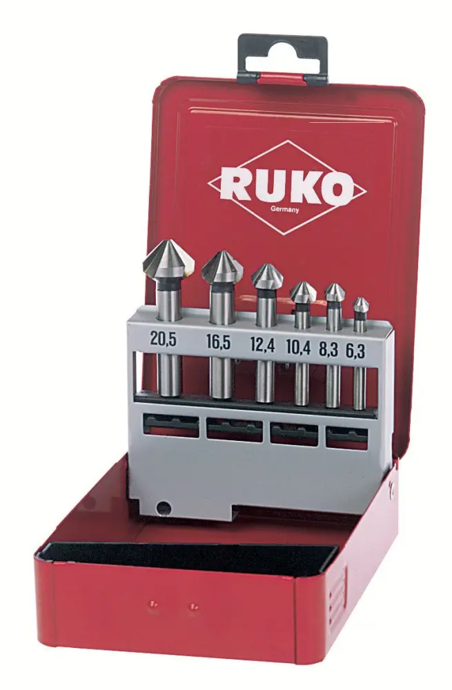 Ruko-102152t-juego de 6 avellanadores cónicos din 335 forma c hss-tin