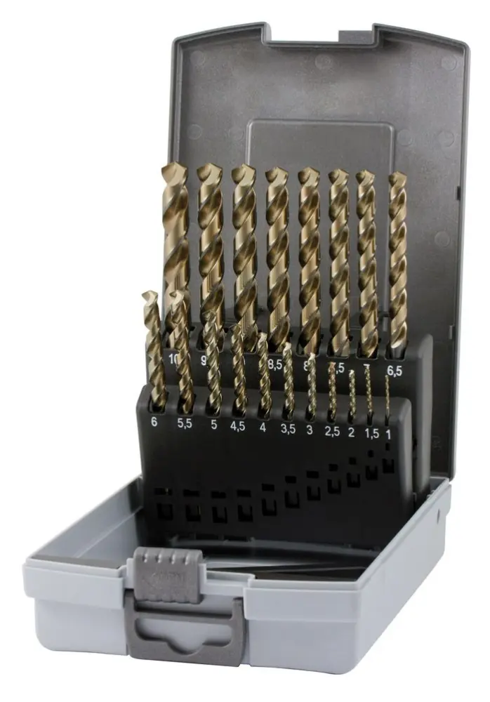 Ruko-228214ro-juegos de 19 brocas helicoidales din 338 tipo uni hsse-co 5