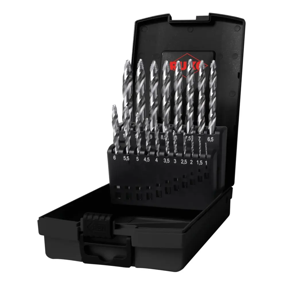 Ruko-259215ro-juego de 25 brocas helicoidales flowstep® hss