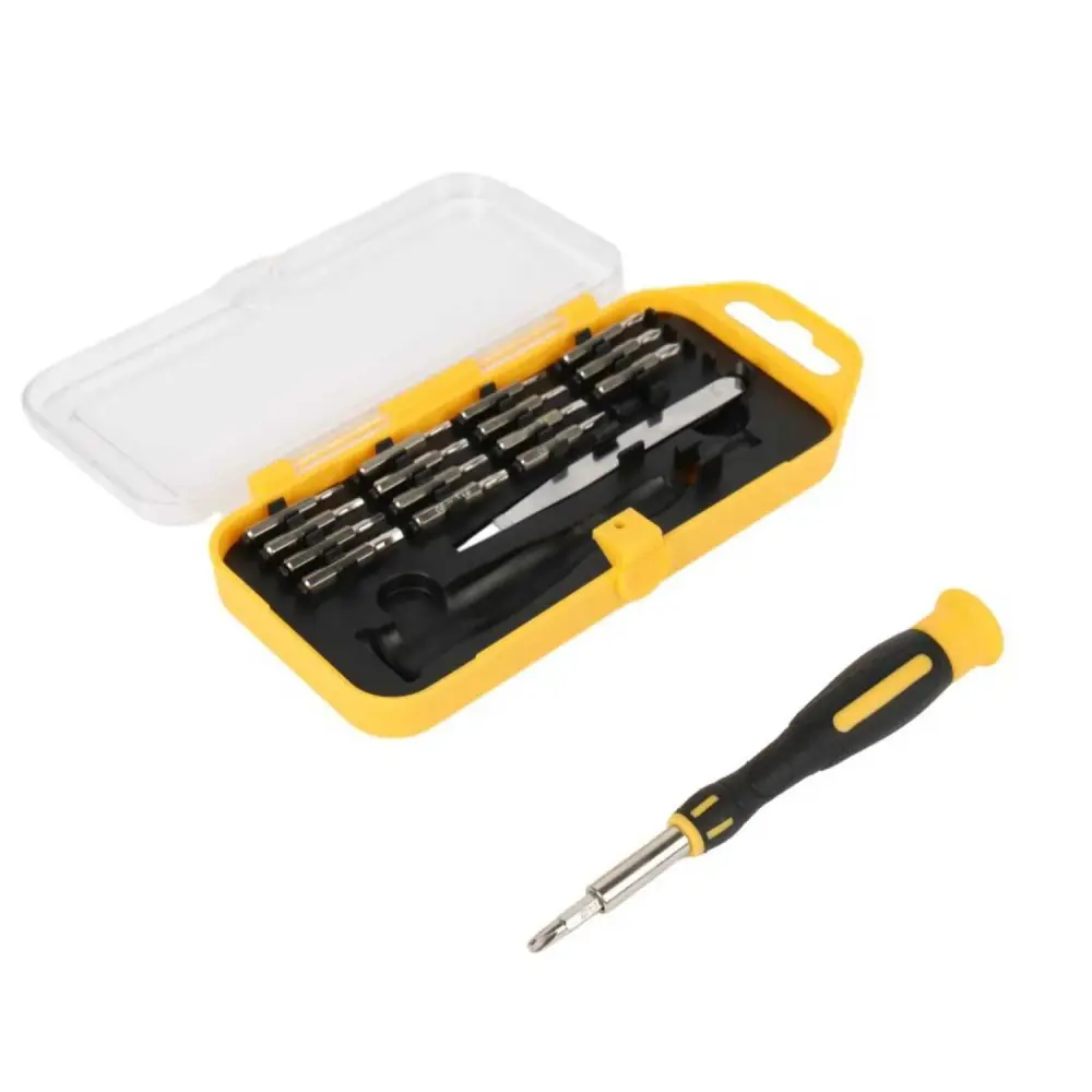 Set Destornillador 18 Piezas 8x17.2x2.5 cm Amarillo y Negro