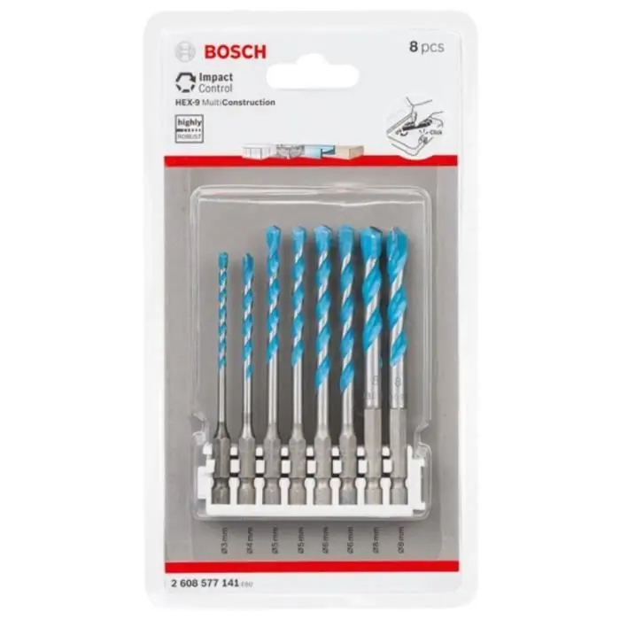 Uso juegos de brocas hexagonales bosch 8 - multiconstrucción - ø 3 - 4 - 5x2 - 6