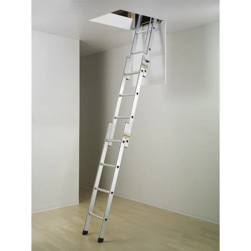 Escalera Telescópica Hailo-9344-001-escalera escamoteable de aluminio hobbystep 3x4