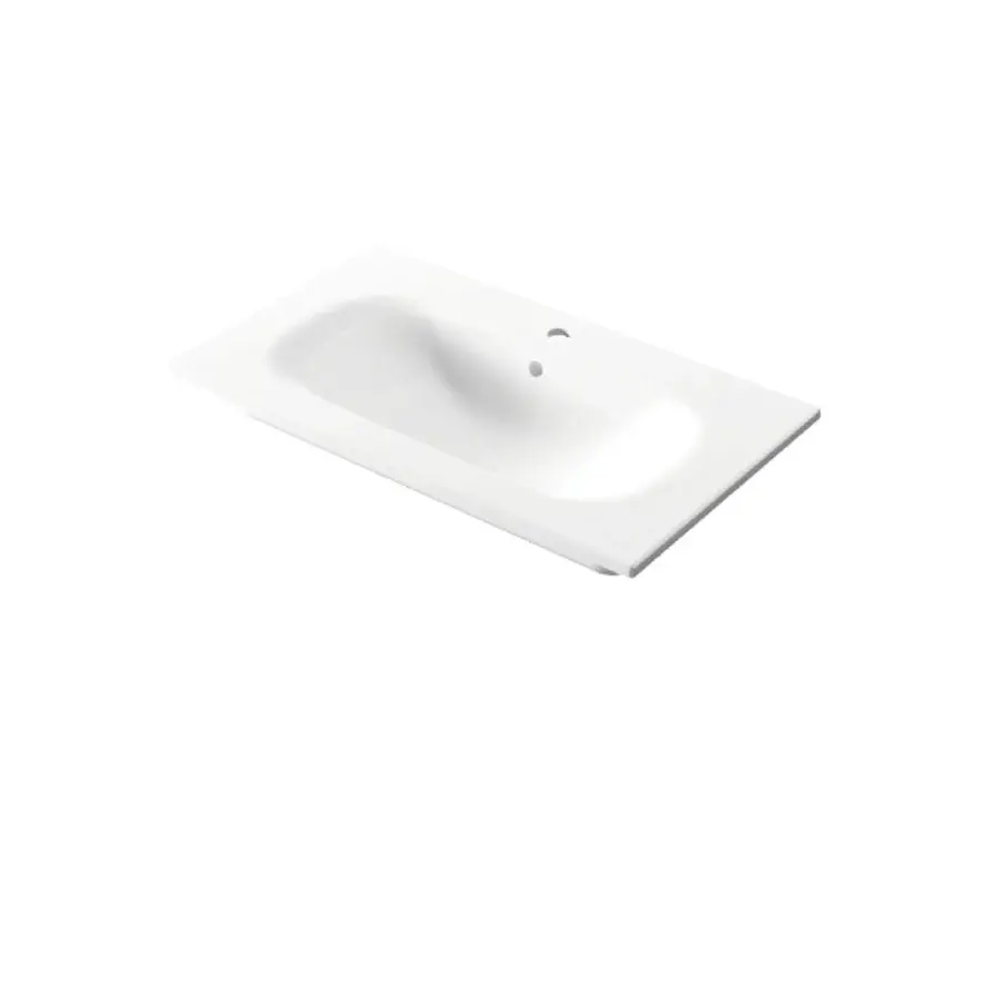 Lavabo empotrado rectangular en cerámica blanca brillante 81x46cm serie Mullido Disegno-Ceramica