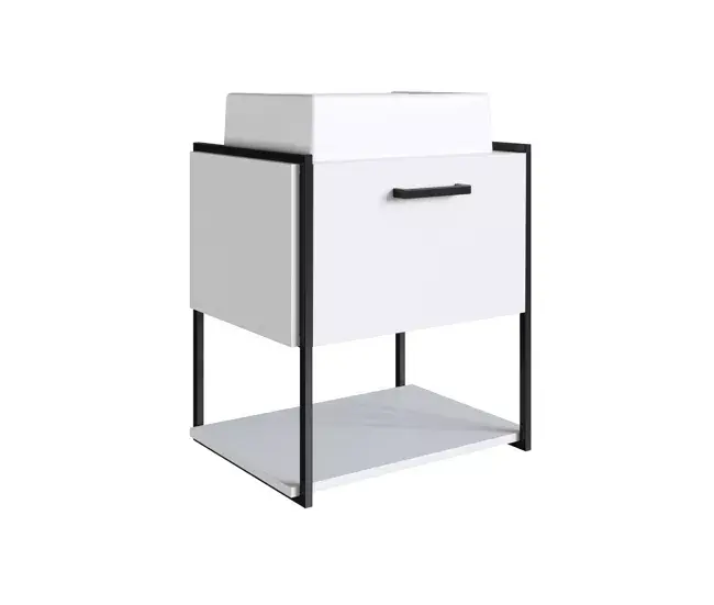 Anticorrosión y Antical Mueble De Baño Grafito Con Encimera De 50 Cm Blanco