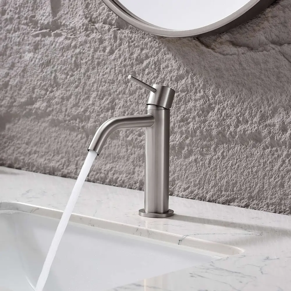 Grifo monomando lavabo sky bath níquel cepillado inox s304 serie promise de Acero Inoxidable