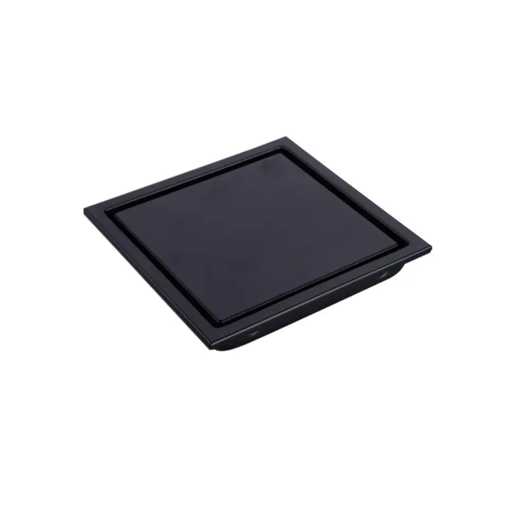 Desagüe de Baño Doble Función Cuadrado 15X15CM en Acero Inoxidable y Acabado Negro Mate