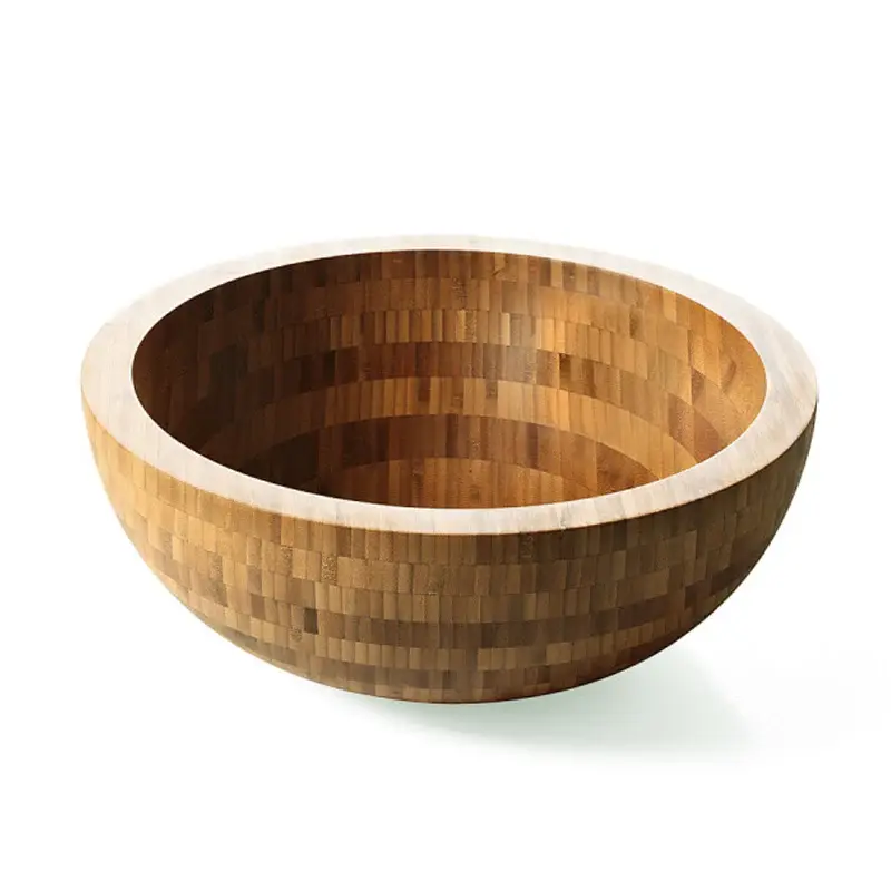 Lavabo vasca redonda de apoyo Lineabeta Acquaio en bambú sin procesar sin desagüe diámetro cm 43