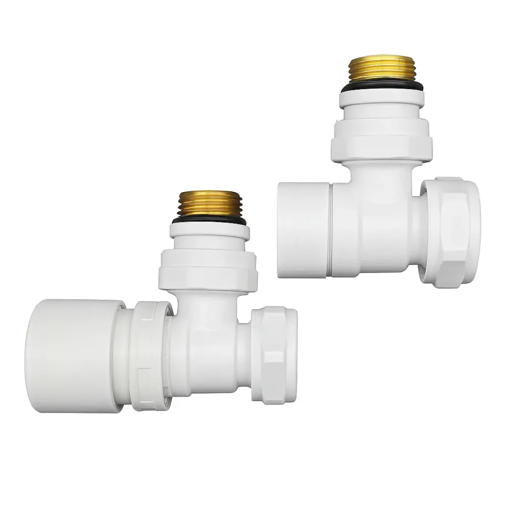 Kit valvola termostatizzabile e detentore squadra 3/4"™' EK con adattatori multistrato 16x2 mm e adattatore rame - Lazza...