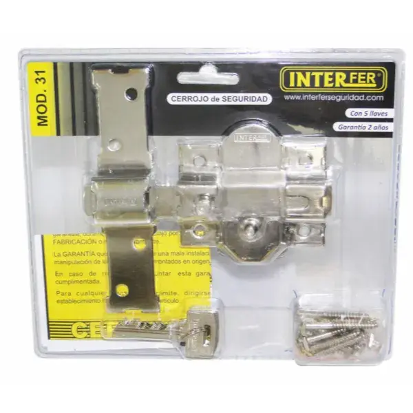 Cerrojo m-31 con llave/pasador cromado