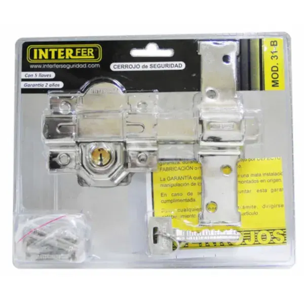 Cerrojo m-31b con llave exterior e interior cromado