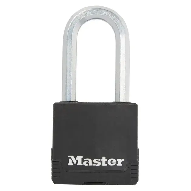 Candado acero r/goma 50mm masterlock arco largo