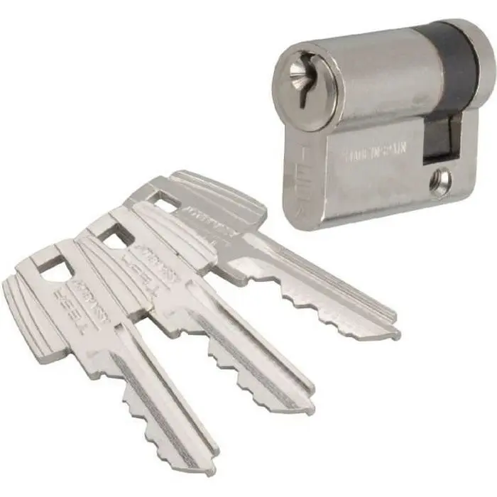 Cilindro de seguridad tesa te5 medio cilindro niquelado 40mm (10x30) - 5 pi