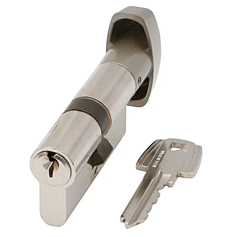 Cilindro de seguridad tesa te5 - niquelado - 60mm - pulsador - 5 pines - 3