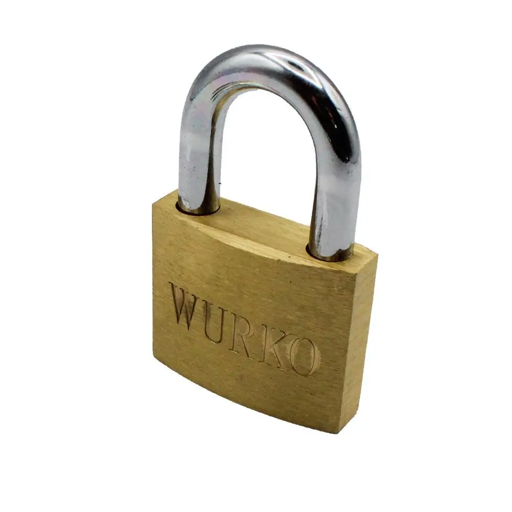 Candado laton 30 arco normal 3 llaves 50mm Wurko