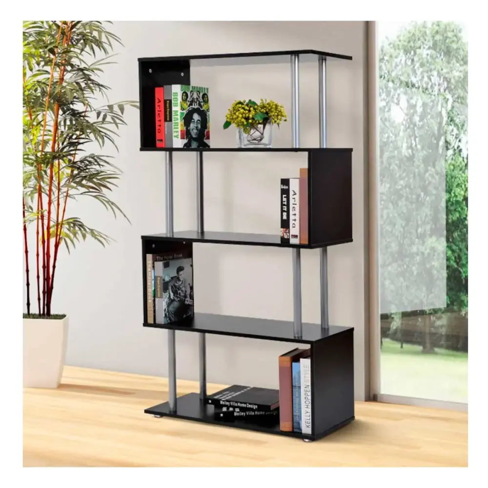 Estanterí Homcom 4 niveles negro 145x80x30 cm