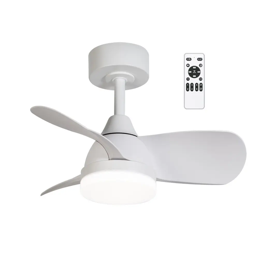 Ventilador con Luz LED Integrada Ventilador de techo con luz LED borse mini blanco 3cct oscuro 18w ø90cm
