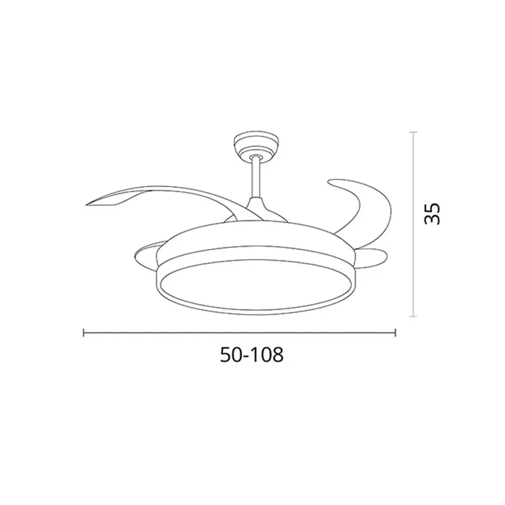 Ventilador de techo Antea Bel Air 80W 4 aspas retráctiles blanco Ø108 cm