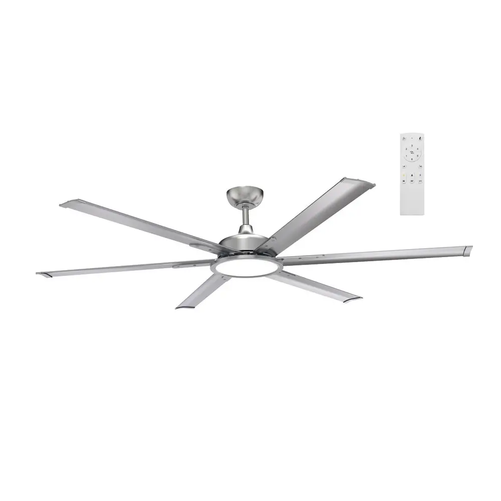 Ventilador de techo con luz LED 20w grantur 3 cct dimmable plateado ø180cm