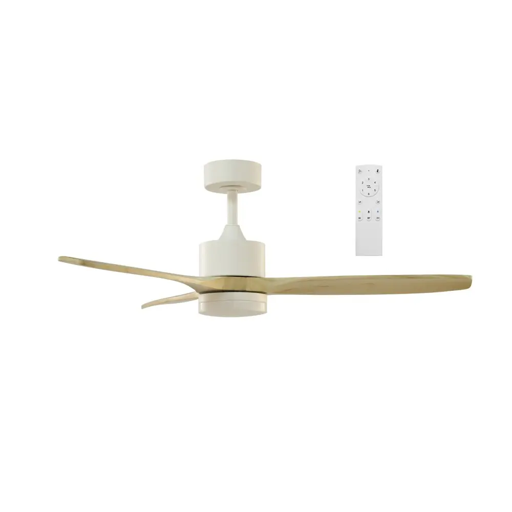 Ventilador de techo con luz LED 22w nare blanco+madera 3cct ø106cm