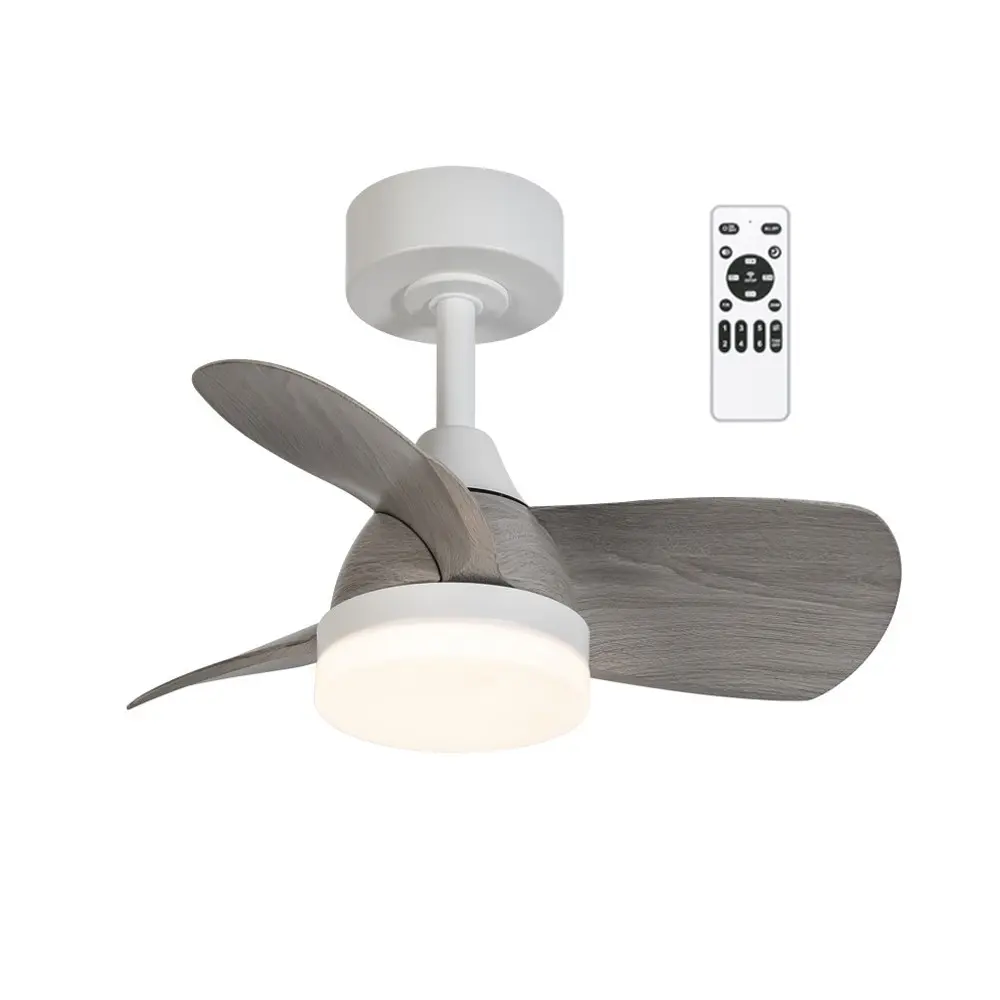 Ventilador de techo con luz LED borse compacto blanco+ceniza 3cct dim 18w ø90cm