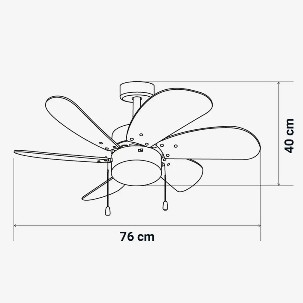 Ventilador de techo Geneva 6030W Universal ñil 50W 6 aspas reversibles blanco/natural Ø76 cm